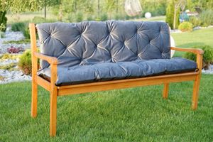4L Textil Gartenbankauflage Sitzkissen und Rückenkissen Hollywoodschaukel Auflage (150x50x50 cm, Dunkelgrau)