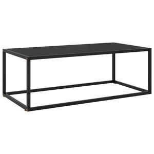 konferenční stolek vidaXL černý s černým sklem 100x50x35 cm