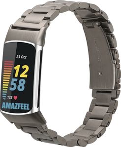 kwmobile Edelstahl Uhrenarmband kompatibel mit Fitbit Charge 6 / Charge 5 Ersatz Armband - Ersatzarmband für Smartwatch - 14 - 22 cm Innenmaße -