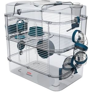ZOLUX Käfig auf 2 Ebenen für Hamster, Mäuse und Rennmäuse - Rody3 Duo - L 41 x T 27 x H 40,5 cm - Blau