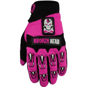 Motorradhelm Broken Head MX-Handschuhe Faustschlag Pink Größe: L