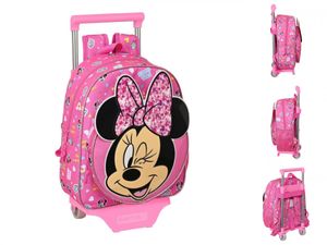 Schulrucksack mit Rädern Minnie Mouse Lucky Rosa (28 x 34 x 10 cm)