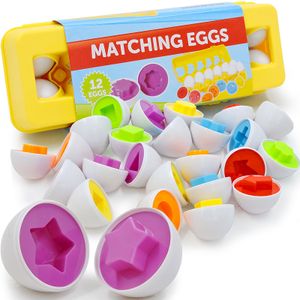 12stücke Baby Montessori Lernen Bildung Spielzeug，Smart Eier Puzzle Passenden Spielzeug，Ideal für Kinder von 1-4Jahren