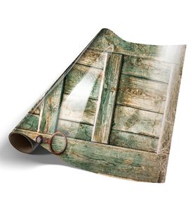 Türtapete Silberfolie retro Holztür