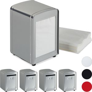 relaxace 5 x Serviettenspender Retro silber