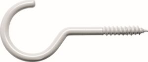 HSI Schraubhaken, gebogen Art.11, Eisen, weiß beschichtet, 2,9x 40 mm, 4 STK