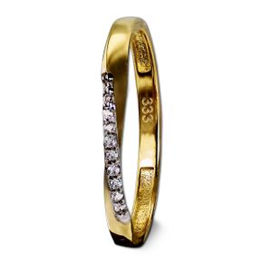 GoldDream Ring Damen Gr. 58 Swing 333er Gelbgold gold, weiß Ringschmuck D2GDR523Y58