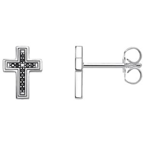 Thomas Sabo H2112-643-11 Ohrstecker Damen Kreuz Schwarz Sterling-Silber