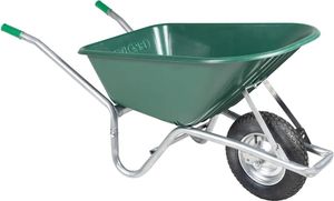 Schubkarre Grün 90 L 150 kg Verzinkter Stahl und Kunststoff