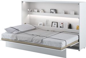 MEBLINI Schrankbett Bed Concept - Wandbett mit Lattenrost - Klappbett mit Schrank - Wandklappbett - Murphy Bed - Bettschrank - BC-05 - 120x200cm Horizontal - Weiß Matt MEBLINI Schrankbett Bed Concept - Wandbett mit Lattenrost - Klappbett mit Schrank - Wandklappbett - Murphy Bed - Bettschrank - BC-05 - 120x200cm Horizontal - Weiß Matt