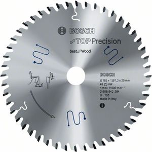 Kreissägeblatt AD 165mm Z.48 WZ Bohr.20mm Schnitt-B.1,8mm HM