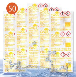 LevinQ 50x Wasserreinigungstabletten - 1 Liter Trinkwasser pro Tablette- 5 strips Insgesamt 50 Tabletten Trinkwasser