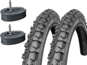 2 Stück Little Aggro 50-507 Mountainbike Reifen Fahrradreifen 24 Zoll 24x1.95 mit 2x Schläuche Dunlop