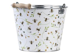 Esschert Design Eimer Blumen- und Bienenmuster 5 Liter
