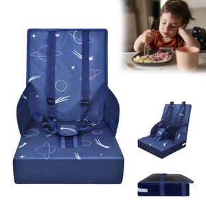 UISEBRT Kinder Sitzerhöhung Baby Boostersitz Faltbar Kindersitz mit Rückenlehne & verstellbaren Dreipunktgurt für zuhause und unterwegs, Blau