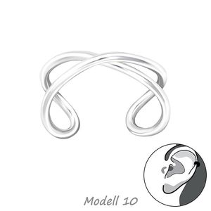 Ohrklemme Silber 925: Ear Cuff Ohrring ohne Loch / Ohrmanschette Modell 10