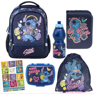 Školská taška pre chlapcov a dievčatá - Školský batoh pre deti s perom - Taška na topánky - Box na desiatu - Lilo a Stitch