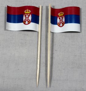 Party-Picker Flagge Serbien Papierfähnchen in Spitzenqualität 25 Stück Beutel