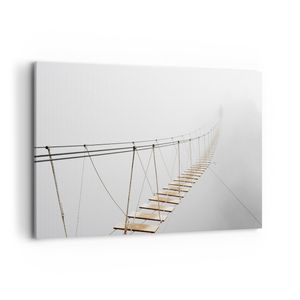 Bild auf Leinwand - Leinwandbild - Einteilig - Brücke ausgesetzt Nebel - 120x80cm - Wand Bild - Wanddeko - Wandbilder - Leinwanddruck - Bilder - Wanddekoration - Leinwand bilder - AA120x80-5018