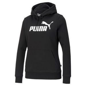 Puma Damen Sport-Freizeit-Kapuzensweatshirt ESS Logo Hoodie FL schwarz weiss, Größe:XS