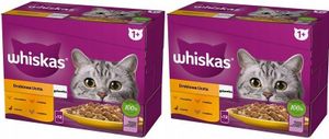 Whiskas Katzenfutter nass Geflügel Auswahl in Gelee 24 Portionsbeutel à 85g (2-er Pack)