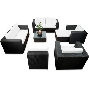 modulares 26tlg. Gartenmöbel XXL Polyrattan Lounge Möbel XXL Eck Sofa Set - anthrazit