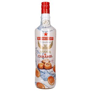 Vodka Rushkinoff Karamel Likör Weich und sanft auf der Zunge 1000ml