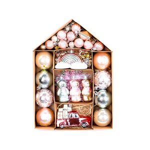 70 Stück Weihnachtskugeln, Weihnachtsbaumkugelset aus Kunststoff Kleiner Kleiner Bär