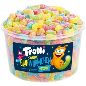 Trolli Glühwürmchen kwaśne gumy owocowe słodzone Glühwürmchen 1050g