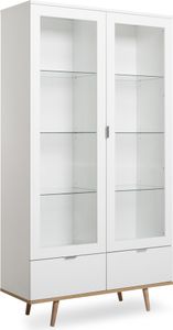 Vitrine Malmö 54 weiß Sonoma Eiche 100x185x40 cm Glasvitrine Schrank Vitrine Malmö 54 weiß Sonoma Eiche 100x185x40 cm Glasvitrine Schrank
