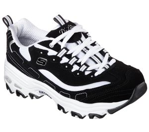 Skechers Dámské černé / bílé D'Lites - Biggest Fan Sneaker