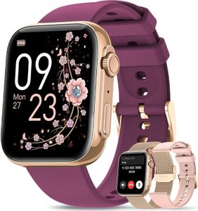 JUNG AIMIUVEI Smartwatch Damen & Herren Fitnessuhr, mit Bluetooth Smartwatch (4,69 cm/1,85 Zoll) mit Telefon Funktion, 100+ Trainingsmodi, mit Android