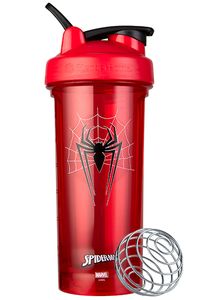 BlenderBottle Marvel Comics Pro28 Tritan Trinkflasche mit BlenderBall, optimal geeignet als Eiweiß Shaker, Protein Shaker, Wasserflasche, BPA frei, skaliert bis 600ml, Fassungsvermögen 820ml - Spiderman