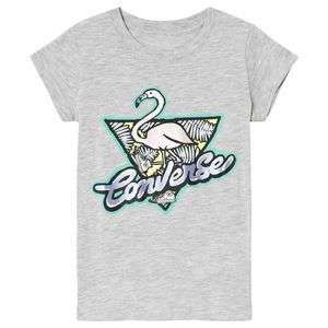 Kurzarm-T-Shirt für Kinder Converse Flamingo Hellgrau - 12-13 Jahre
