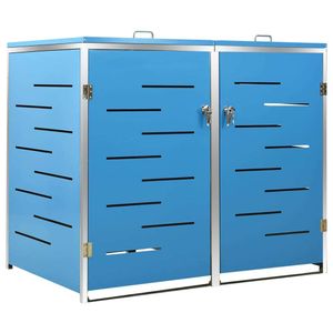 vidaXL Mülltonnenbox für 2 Tonnen 138x77,5x112,5 cm Edelstahl