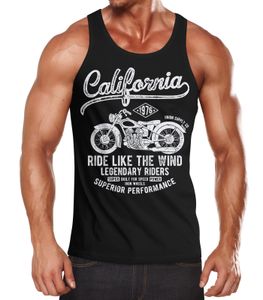 Herren Tank-Top California Motorbike Muskelshirt Muscle Shirt Neverless® schwarz XXL