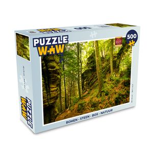 MuchoWow® Puzzle 500 Teile Bäume - Stein - Wald - Natur - Pflanzen - Erwachsene - Rätsel