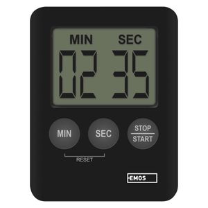 EMOS Digitaler Küchentimer, Kurzzeitmesser, Eieruhr, Kitchen Timer mit Alarm und Magnet, schwarz, E0202