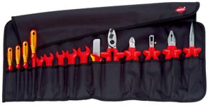 KNIPEX 98 99 13 Werkzeug-Rolltasche 15-teilig mit isolierten Werkzeugen für Arbeiten an elektrischen Anlagen