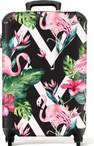 NoBoringSuitcases.com® Koffer Handgepäck Trolley Rollkoffer Kleine Reisekoffer mit 4 Rollen - Flamingo - Blumen - Rosa - Schwarz und weiß - Frauen - Cabin Size < 55x40x23 cm & 55x40x20 cm - Fotokoffer - Kabinenkoffer - BoardgepäckHandgepäck Koffer 55x35x20 cm, 36L, NoBoringSuitcases.com® Koffer Handgepäck Trolley Rollkoffer Kleine Reisekoffer mit 4 Rollen - Flamingo - Blumen - Rosa - Schwarz und weiß - Frauen - Cabin Size < 55x40x23 cm & 55x40x20 cm - Fotokoffer - Kabinenkoffer - BoardgepäckHandgepäck Koffer 55x35x20 cm, 36L,