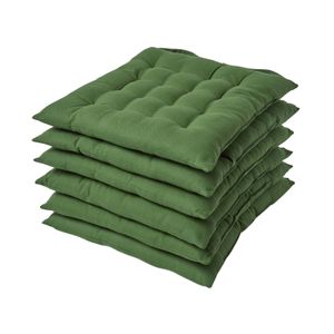 HOMESCAPES 6 polštářů na židle olivově zelená, 40 x 40 cm