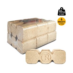 Uckermark Holzbriketts - 2 Pakete, 6 Briketts je Paket (20 kg) Uckermark Holzbriketts - 2 Pakete, 6 Briketts je Paket (20 kg)