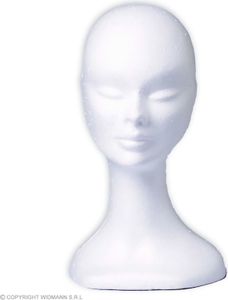Kopf für Perücken, Masken - weißer Kunststoffkopf  aus Styropor