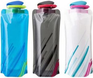 700ML Faltbare Wasserflaschen Set von 3,Zusammenklappbare Wiederverwendbare Wasserflasche