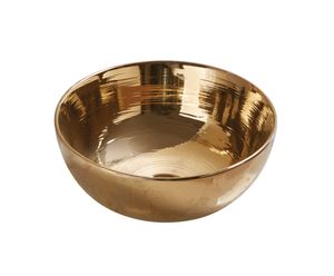 VEREG Aufsatzwaschtisch OSIRIS rund 35,8x35,8cm golden glänzend ohne Hahnloch