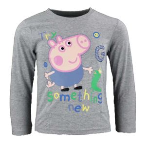 PEPPA Wutz George Dino Kinder Langarmshirt für Jungen – Grau / 98