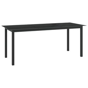vidaXL Zahradní stůl černý 190x90x74 cm Hliník a sklo