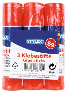 Stylex 23371 Klebestifte, Paste, 8 g, 3er Packung