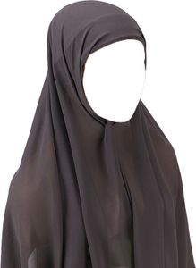 Kopftuch für Damen Lang Muslim Hijab Türkisch Khimar Schal Kopfbedeckung Damen Tuch Schal Grau