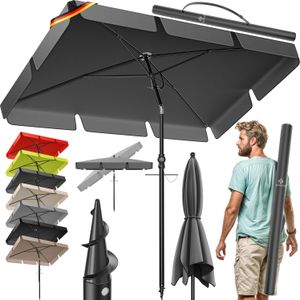 KESSER® Sonnenschirm Rechteckig Inkl. 2in1 Abdeckung & Transporttasche Gartenschirm Terrassenschirm | Schirm 200 × 125cm für Balkon Garten & Terrasse | Neigungswinkel und Höhe verstellbar KESSER® Sonnenschirm Rechteckig Inkl. 2in1 Abdeckung & Transporttasche Gartenschirm Terrassenschirm | Schirm 200 × 125cm für Balkon Garten & Terrasse | Neigungswinkel und Höhe verstellbar